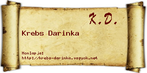 Krebs Darinka névjegykártya